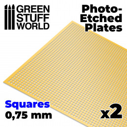 Messing-Tiefdruckbleche - Mittlere Quadrate | Photogeätzte Blechplatten