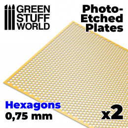 Photo-etched Plates - Medium Hexagons | Photo etch Mesh Plates