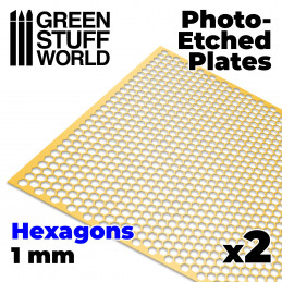 Photo-etched Plates - Large Hexagons | Photo etch Mesh Plates