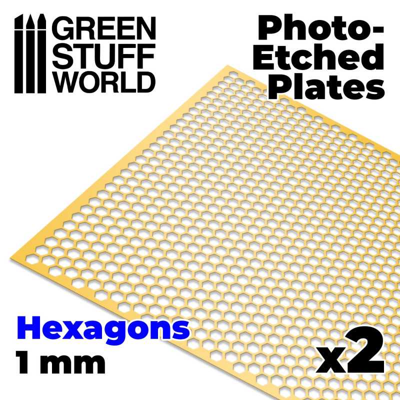 Placas Fotograbados - Hexagonos Grandes Rejillas Metal Fotograbadas