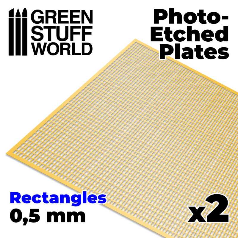 Messing-Tiefdruckbleche - Kleine Rechtecke | Photogeätzte Blechplatten