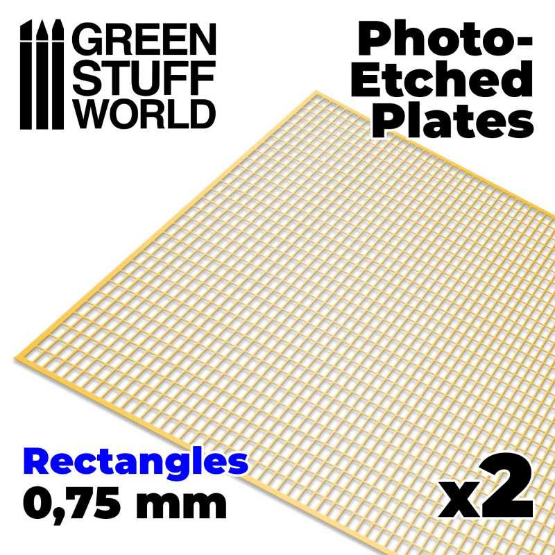 Plaques de Photogravées - Rectangles Moyens | Photodécoupe Grille Maille