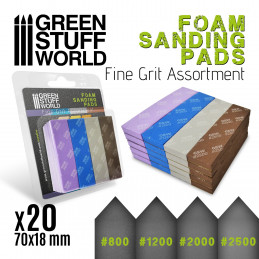 Foam Sanding Pads - FINE GRIT ASSORTMENT x20 | Flexible Sanding Pads