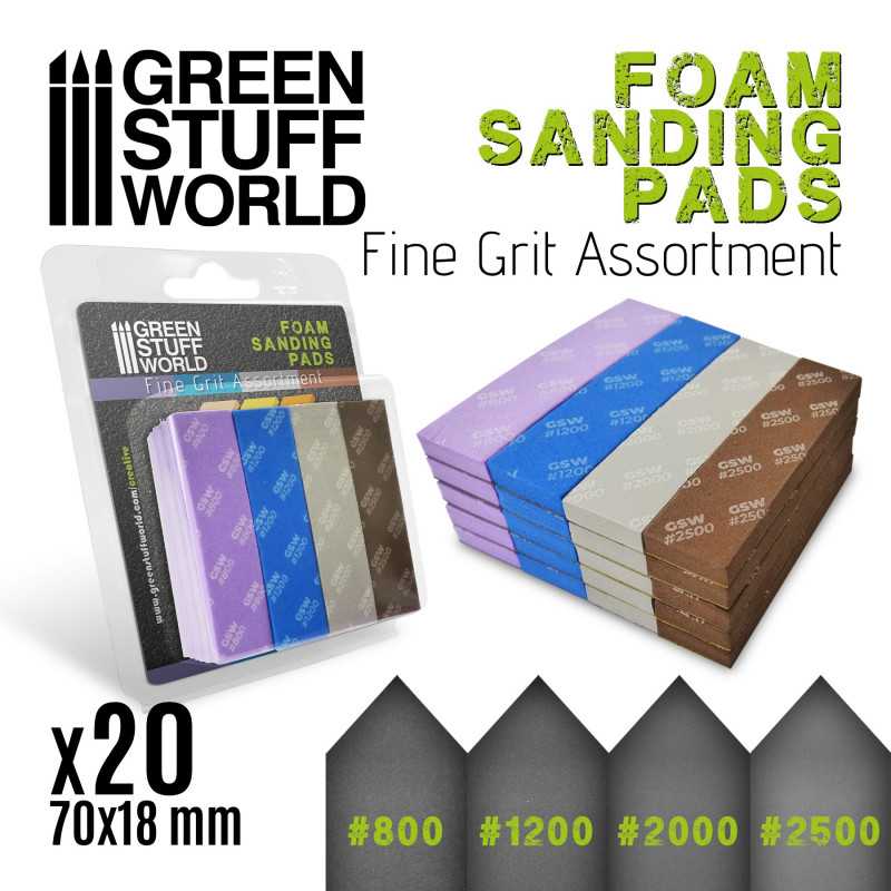 Foam Sanding Pads - FINE GRIT ASSORTMENT x20 | Flexible Sanding Pads Foam Sanding Pads - FINE GRIT ASSORTMENT x20 | Flexible Sanding Pads