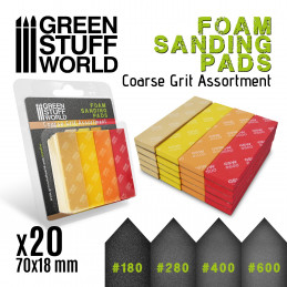 Foam Sanding Pads - COARSE GRIT ASSORTMENT x20 | Flexible Sanding Pads