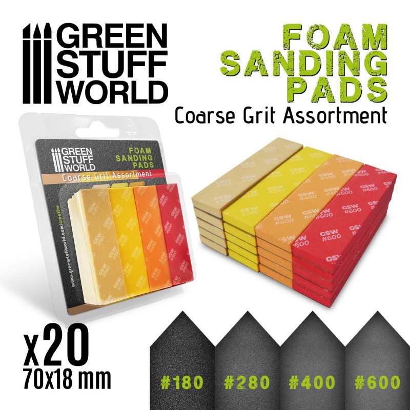 Foam Sanding Pads - COARSE GRIT ASSORTMENT x20 | Flexible Sanding Pads Foam Sanding Pads - COARSE GRIT ASSORTMENT x20 | Flexible Sanding Pads