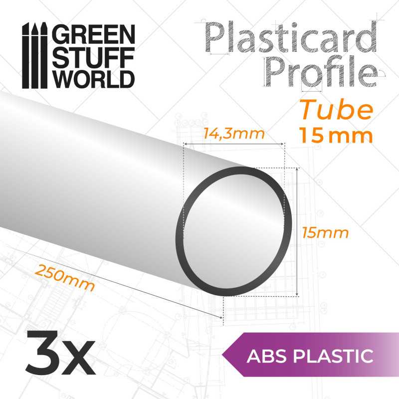 ASA Polystyrol-Profile ROHRPROFIL RUND Plastikcard 15mm Rohrleitung