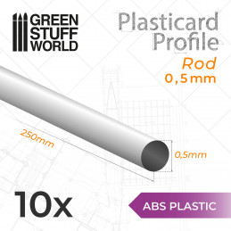 Profilato Plasticard TONDINO 0'5mm | Profilati Tondi
