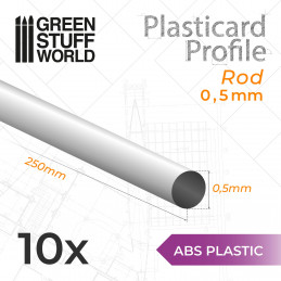 Plasticard PROFILÉ TIGE ROND 0'5mm | Profilé Rond