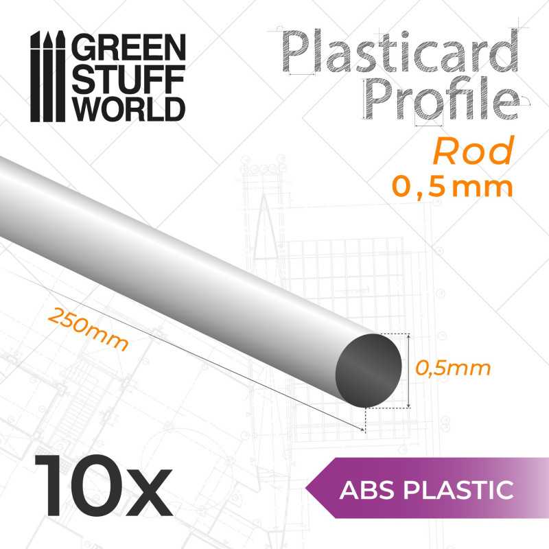 ABS Plasticard - Profile ROD 0'5mm | Round Profiles