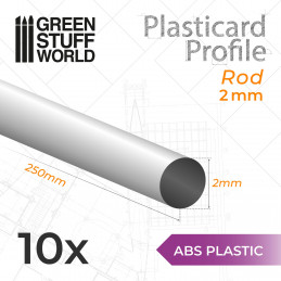 ABS Plasticard - Profile ROD 2 mm