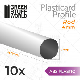 ASA Polystyrol-Profile RUNDSTAB RÖHRE Plastikcard 4mm | Rundprofil