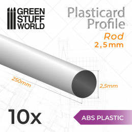 Profilato Plasticard TONDINO 2,5mm