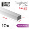 ASA Polystyrol-Profile QUADRAT STÄBE Plastikcard 1mm