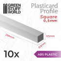 ASA Polystyrol-Profile QUADRAT STÄBE Plastikcard 0,5mm