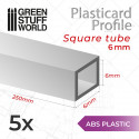 ASA Polystyrol-Profile ROHRPROFIL QUADRAT Plastikcard 6mm