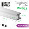 ASA Polystyrol-Profile H-Profil Plastikcard 6mm