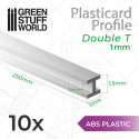 ABS Plasticard - Profile DOUBLE-T 1 mm