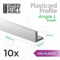 ASA Polystyrol-Profile WINKELPROFIL Plastikcard 3mm