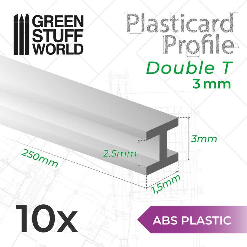 ASA Polystyrol-Profile DOPPEL-T Plastikcard 3 mm | andere Profile