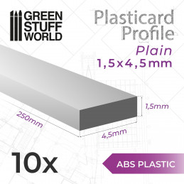 ABS Plasticard - Profile PLAIN 4.5mm | Flat Profiles