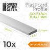uPVC Plasticard - FLACHPROFILE Xtra-dünn 0,25x1 mm