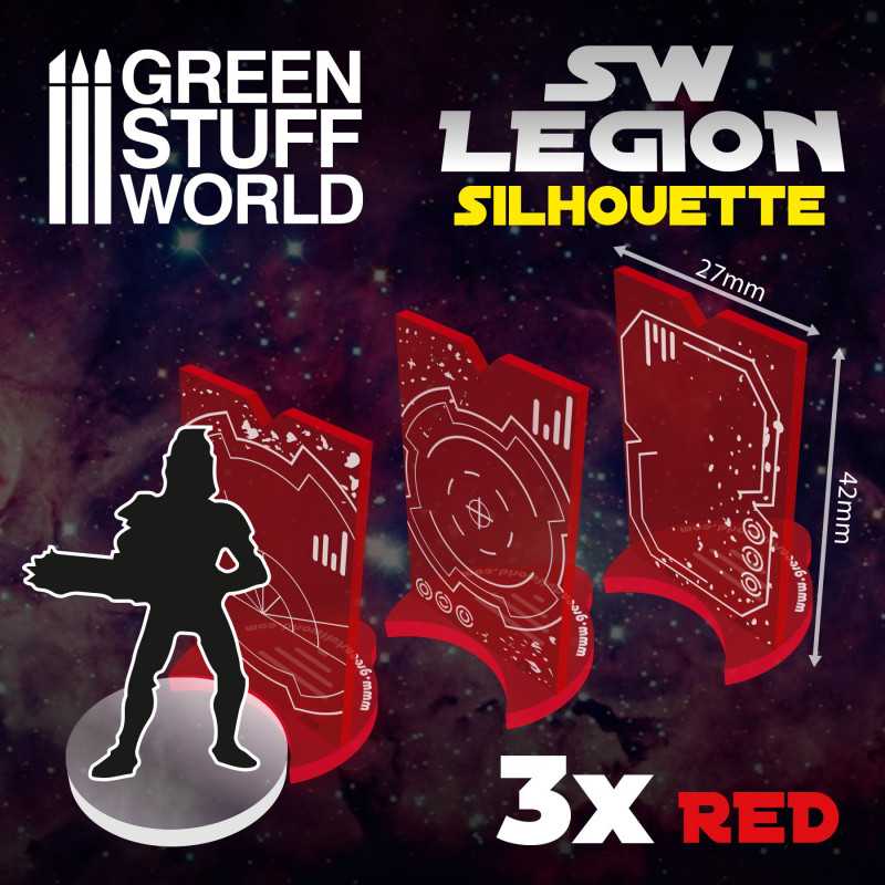 Sagome Silhouette Star Wars Legion - Rosso | Segnalini e Righelli