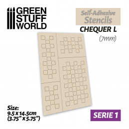 Self-adhesive stencils - Chequer L - 7mm | Adhesive stencils