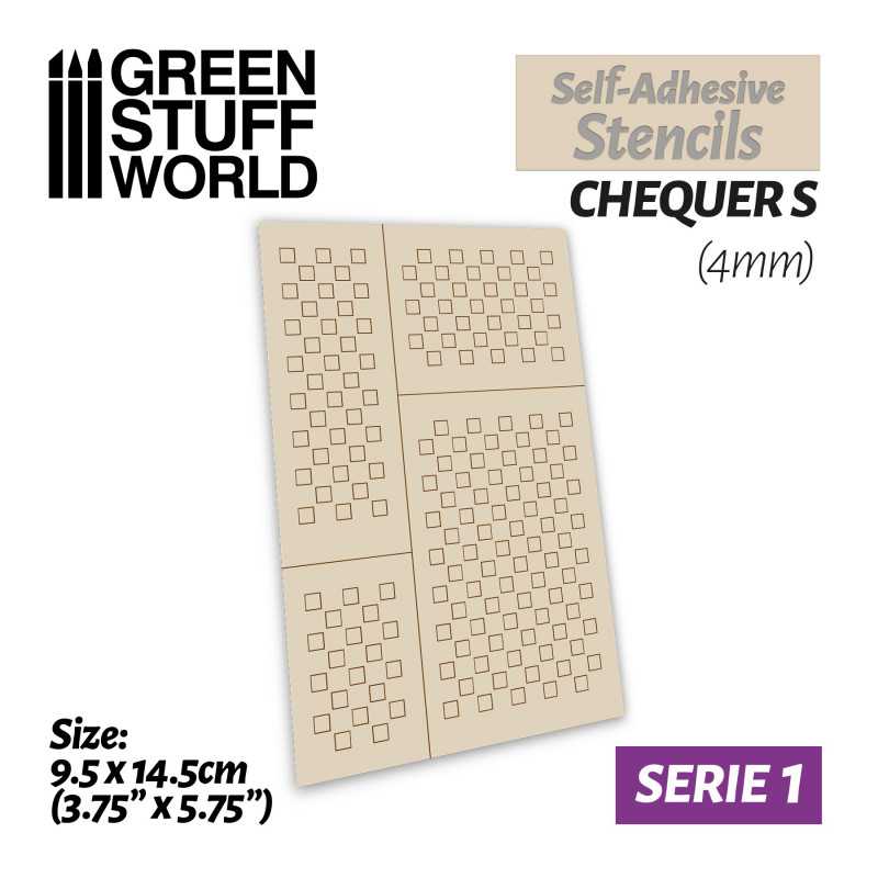 Self-adhesive stencils - Chequer S - 4mm | Adhesive stencils
