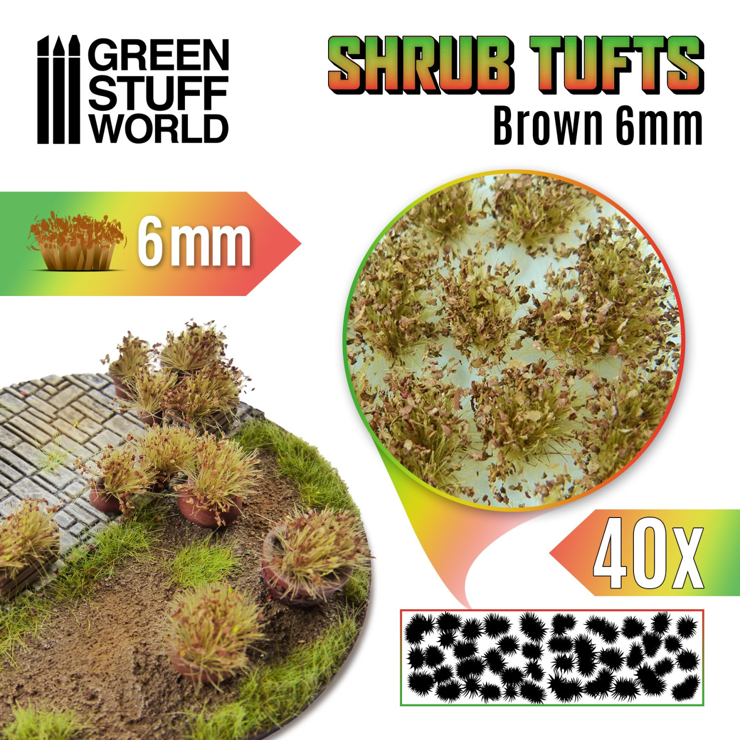 198 Ciuffi Erba Statica 4mm Warpainter - Autoadesivi Per Diorami E