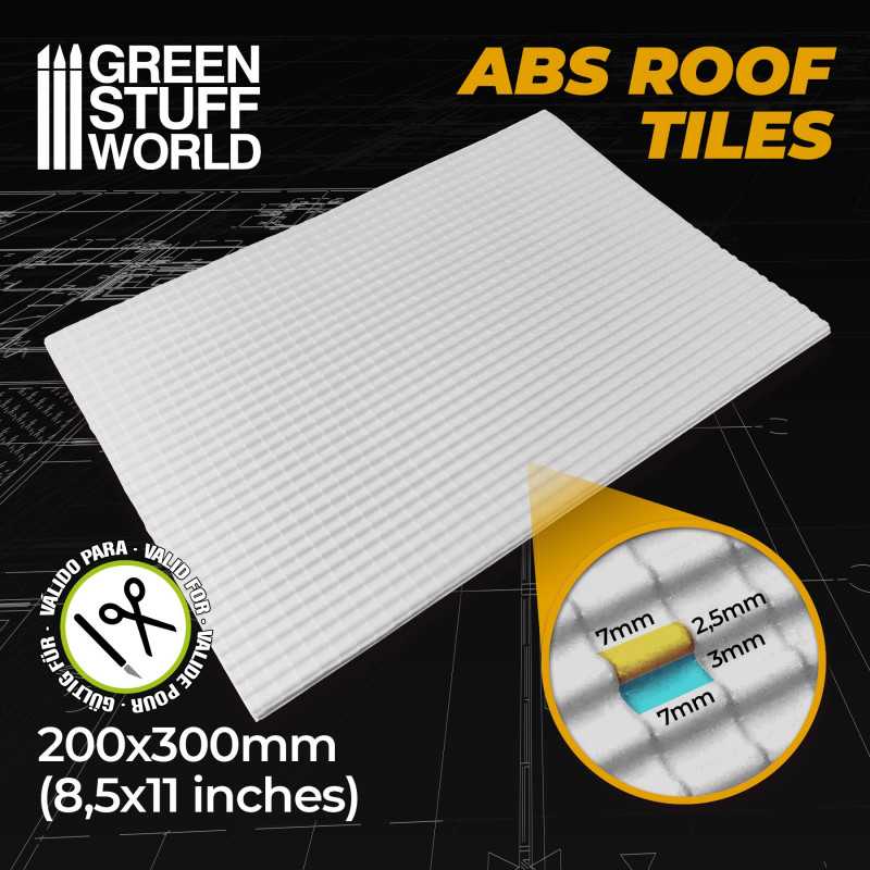 ABS Plasticard - ROOF TILES Textured Sheet - A4 ABS Plasticard - ROOF TILES Textured Sheet - A4