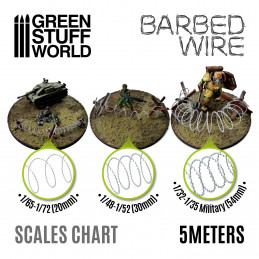 Stacheldraht - Barbed Wire - 1/32-1/35 Militär (54mm) | langer Stacheldraht