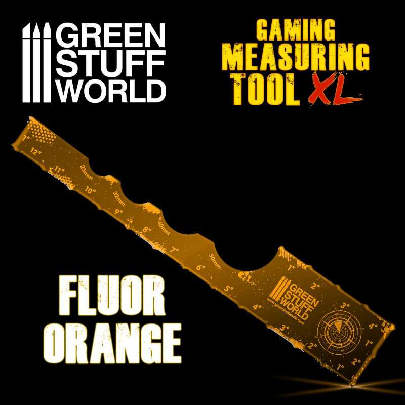 Gaming Measuring Tool - Fluor Orange 12 inches | Markers and gaming rulers Gaming Measuring Tool - Fluor Orange 12 inches | Markers and gaming rulers