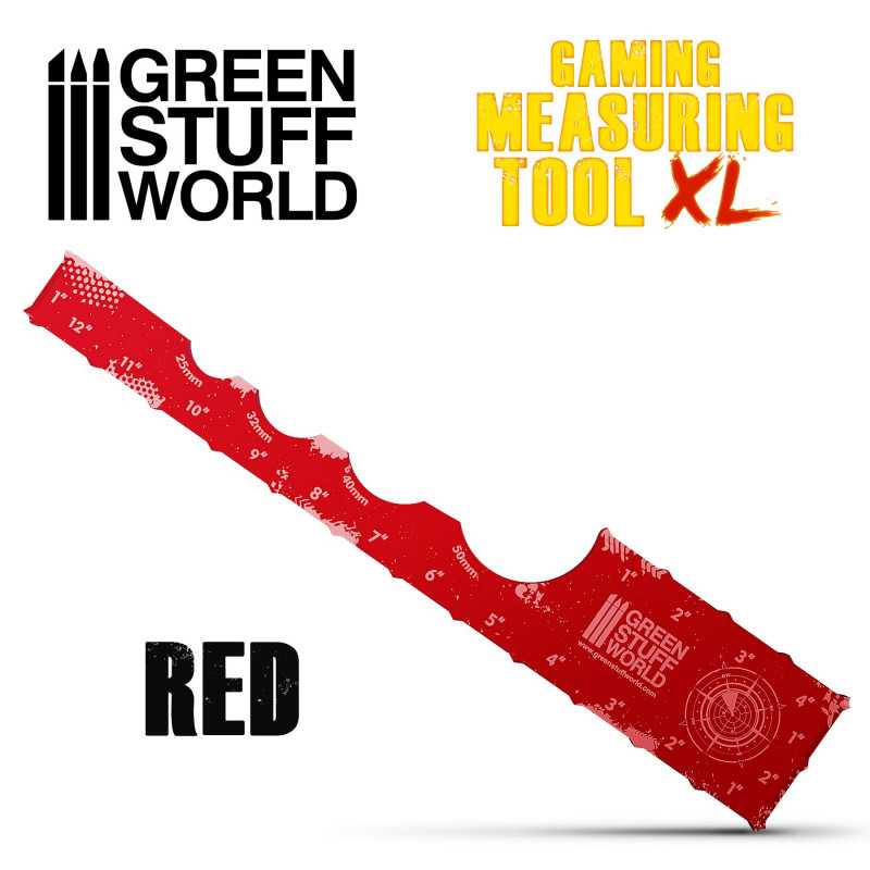 Medidor Gaming - Rojo 12 pulgadas Marcadores y Reglas