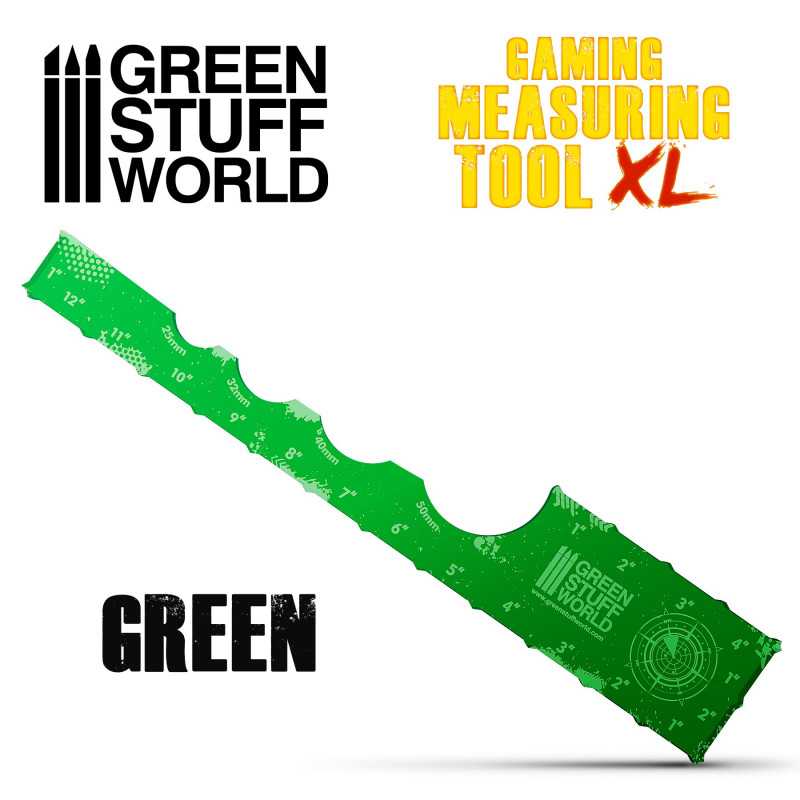 Gaming Measuring Tool - Green 12 inches | Markers and gaming rulers Gaming Measuring Tool - Green 12 inches | Markers and gaming rulers