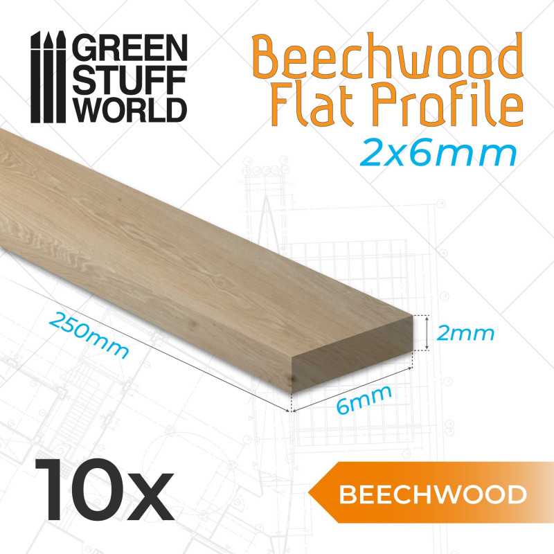 Flachprofil aus Buchenholz - 6x250mm | Holzprofile