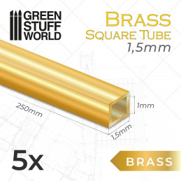 Square Brass Tubes 1.5mm | Brass