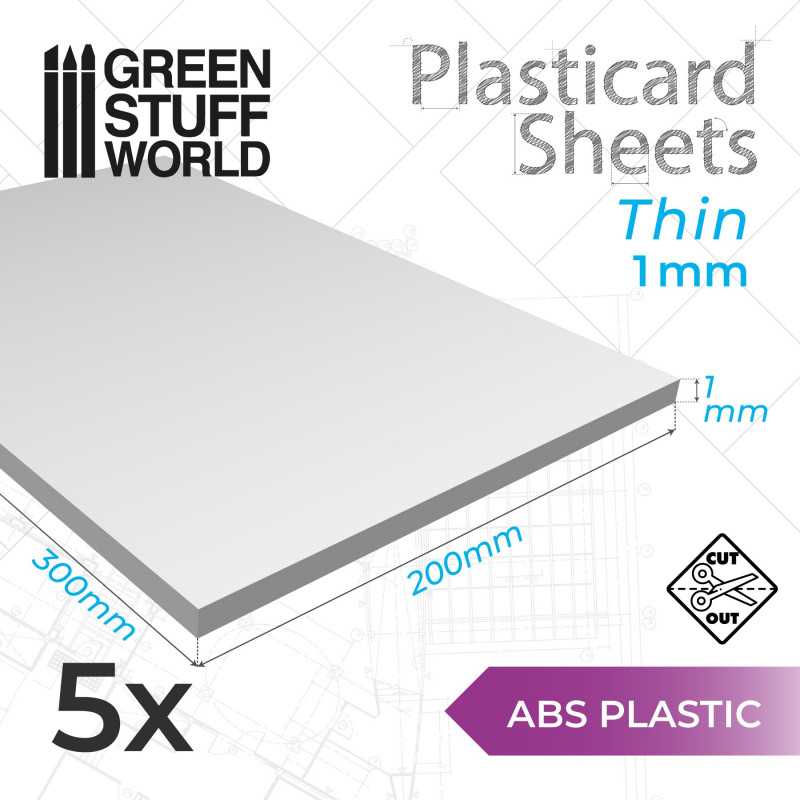 ▷ Plaque de Plasticard - 1 mm - COMBOx5 feuilles 