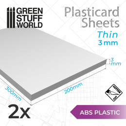 Plaque de Plasticard - 3 mm - COMBOx2 feuilles | Plaques Lisses