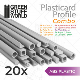 ▷ ABS Plasticard - LARGE SQUARES Textured Sheet - A4