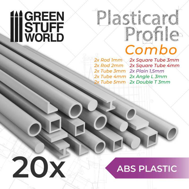 Green Stuff World ABS Plasticard - Profile - 20x Rods Variety Pack 920 –  Cobbco