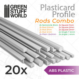 ABS Plasticard - Profile - 20x RODs Variety Pack | Variety Packs