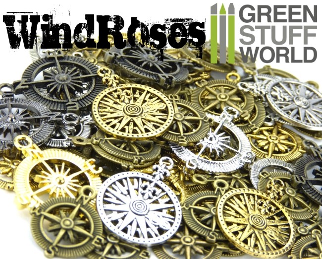 Jewelery Making Charm & Pendant Beads Steampunk COMPASS WindRose Set 85 gr