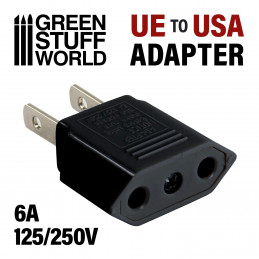 Adaptador enchufe UE-USA Negro Adaptador de enchufe