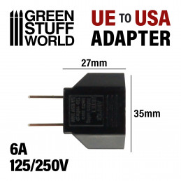 Adaptador enchufe UE-USA Negro Adaptador de enchufe