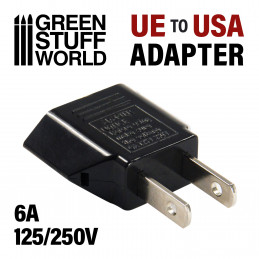 Adaptador enchufe UE-USA Negro Adaptador de enchufe