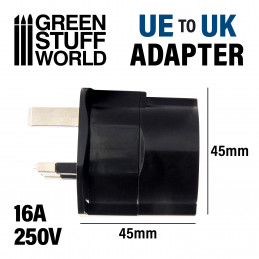 Adaptador enchufe UE-UK Negro Adaptador de enchufe