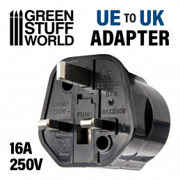 Adaptador enchufe UE-UK Negro Adaptador de enchufe