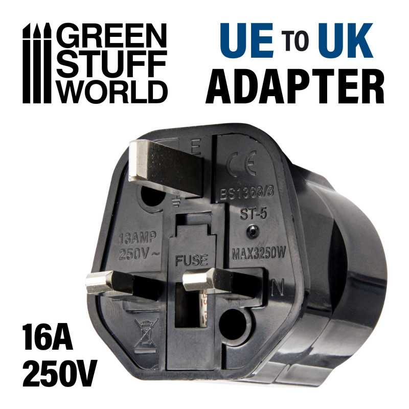 ▷ Adaptador enchufe UE-UK Negro