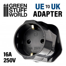 Adaptador enchufe UE-UK Negro Adaptador de enchufe